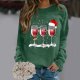 Ladies Autumn Winter Christmas Snowman Wine Glass Printed Hoodie Hoodie Womens Half Zip up