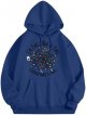 Christmas Fashion Print Casual Hooded Long Sleeve Hoodie Woman Button Neck Pullover Women