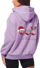 Christmas Women's Printed Zipper Long Sleeve Pocket Drawstring Casual Sports Hoodie Zip Hoodie Sweatshirt