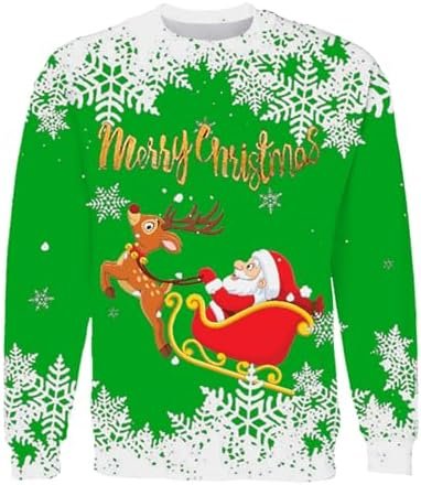 Men's Hoodie Winter Autumn Casual Long Sleeved Christmas Snowflake Print Pullover Top All Hoodies for Men
