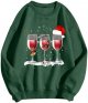 Ladies Autumn Winter Christmas Snowman Wine Glass Printed Hoodie Hoodie Womens Half Zip up