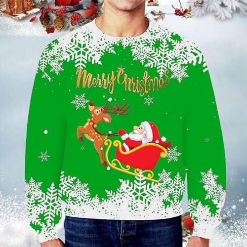 Men's Hoodie Winter Autumn Casual Long Sleeved Christmas Snowflake Print Pullover Top All Hoodies for Men