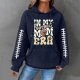 Women Casual Letter Graphic Printed Hoodie Long Sleeve Sweatshirts Shirt Pullover Football Sweatshirts Blouse