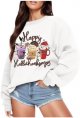 Women's Long Sleeved Crew Neck Christmas Print Lightweight Hoodie Women Hoodies Pullover Tunic