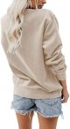 Womens Casual Sweatshirts Long Sleeve Loose Fit Soft Pullover Tops
