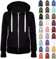 Zip Up Hoodie Women Trendy Long Sleeve Sweatshirts Casual Breathable Athletic Hooded Track Jacket with Pockets