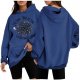 Christmas Fashion Print Casual Hooded Long Sleeve Hoodie Woman Button Neck Pullover Women